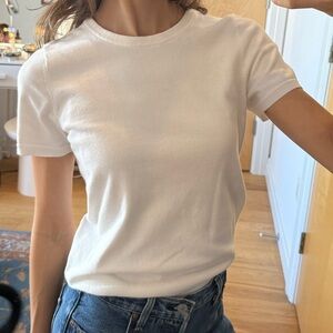 Lands' End White Short Sleeve Tee